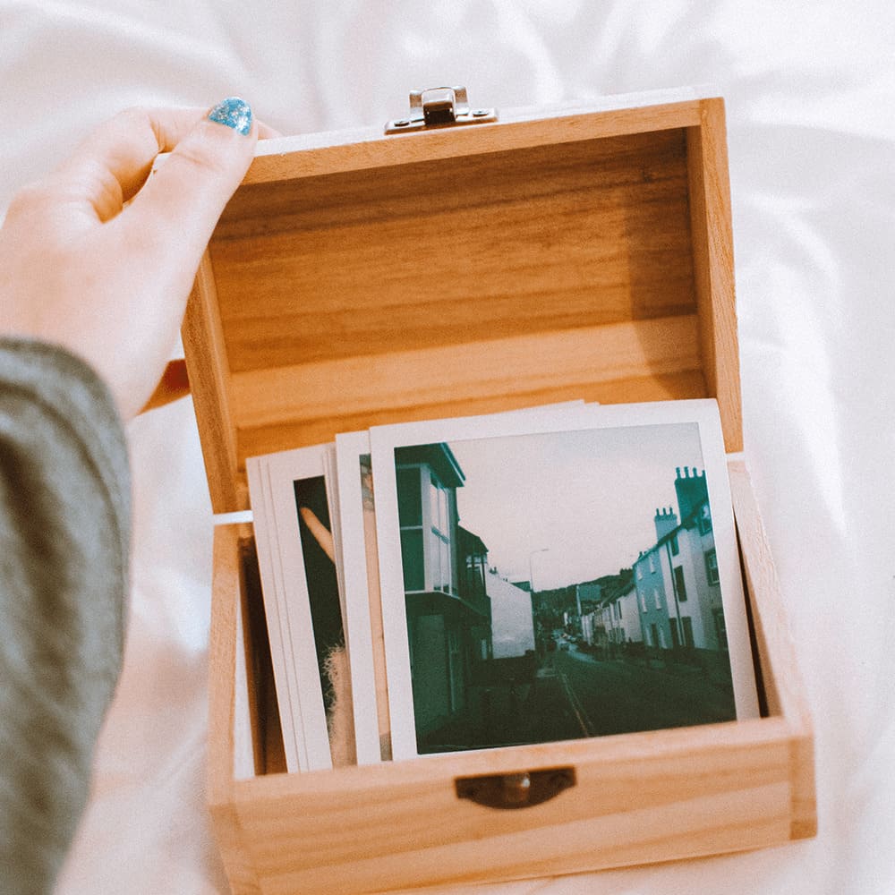 Polaroid-Photos in Box